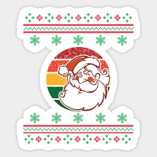 Santa Face Faux Ugly Christmas Sweater Funny Holiday Design Sticker